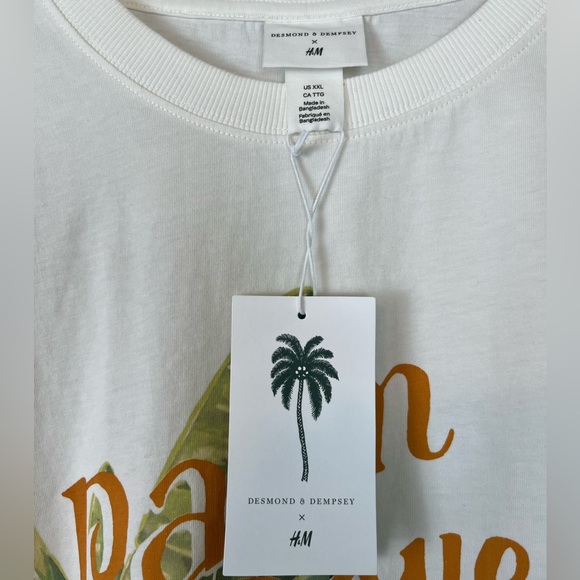 NWT Desmond & Dempsey x H&M Organic Cotton Graphic T-Shirt Size XXL - Picture 3 of 12